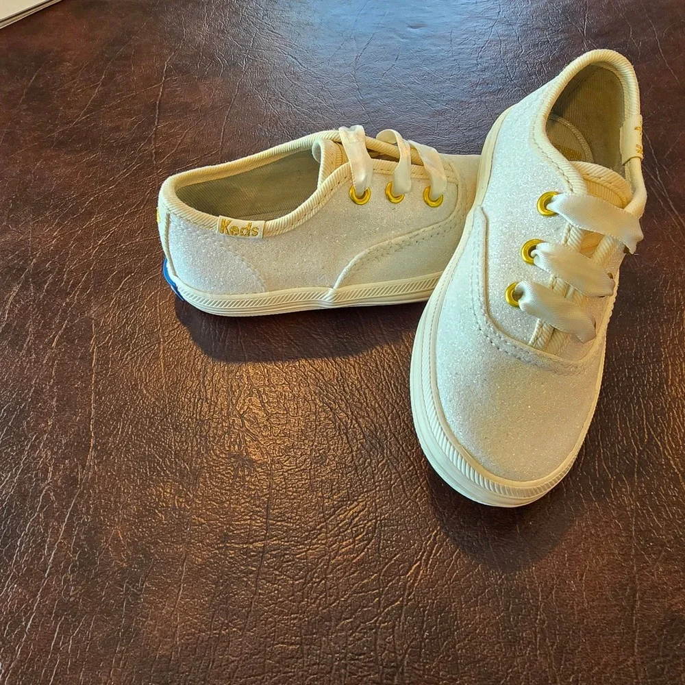 Keds x Kate Spade Kids Champion Glitter Sneakers Cream Gold Size 6M